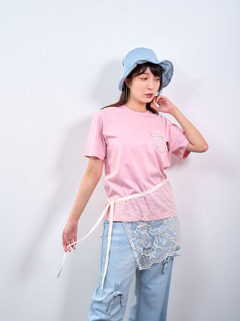 Pearl Bow Pocket Tee (2 Colours)