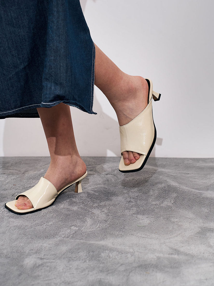 Square Head Open-toe Low Heels Shoes