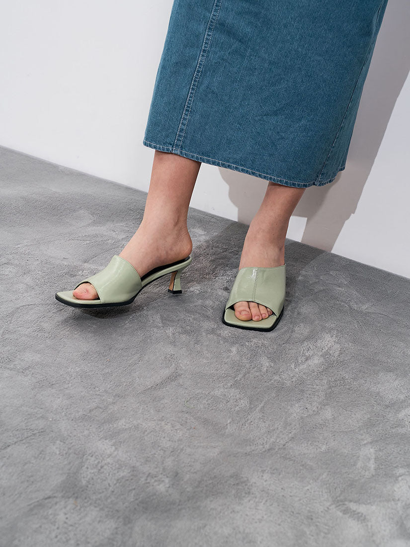 Square Head Open-toe Low Heels Shoes
