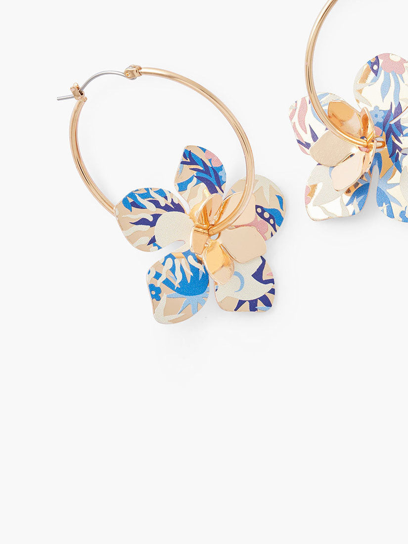 Sun Print Flower Hoop Earrings