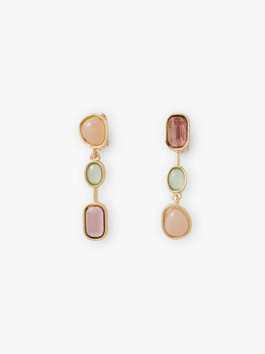 Pink Stone Hanging Earrings