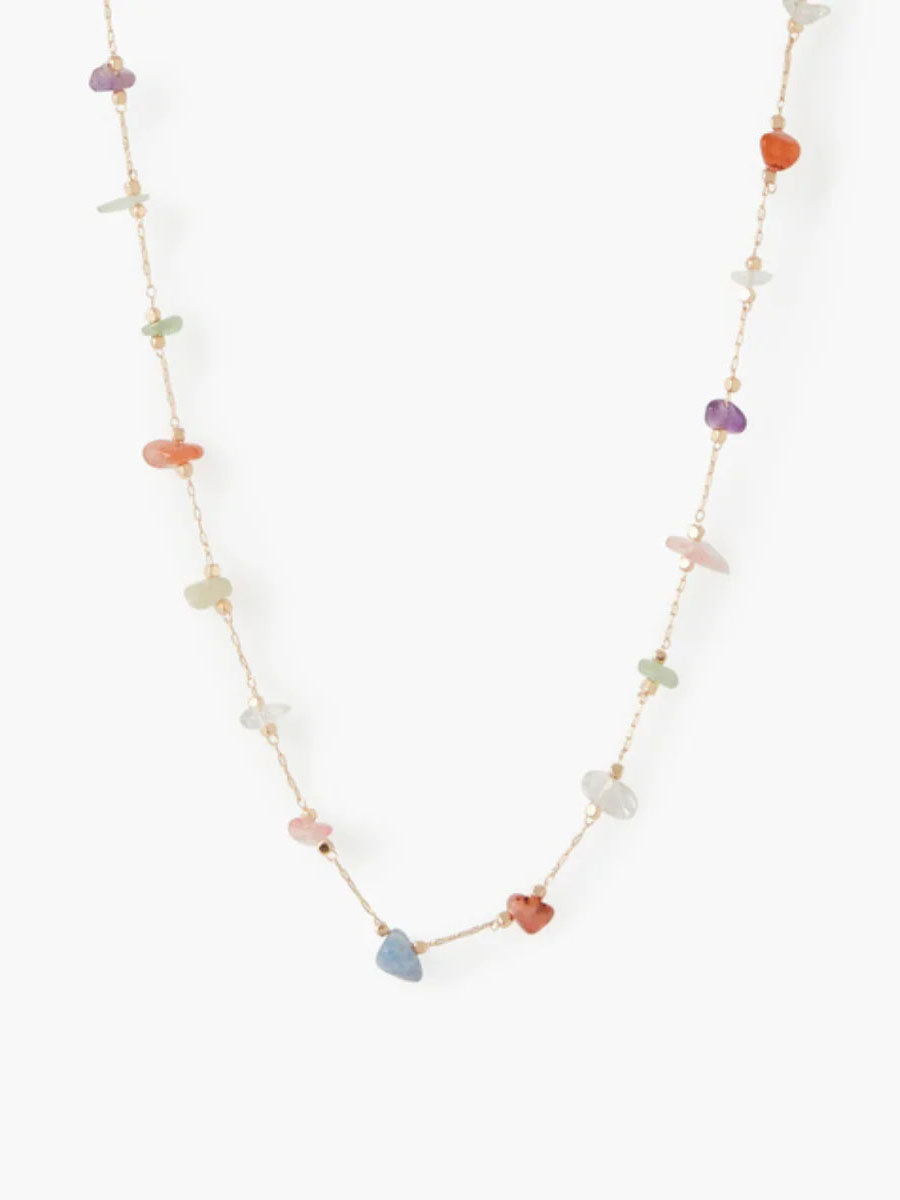 Necklace In Natural Stones Of Adventure Amethyst And Red Agate