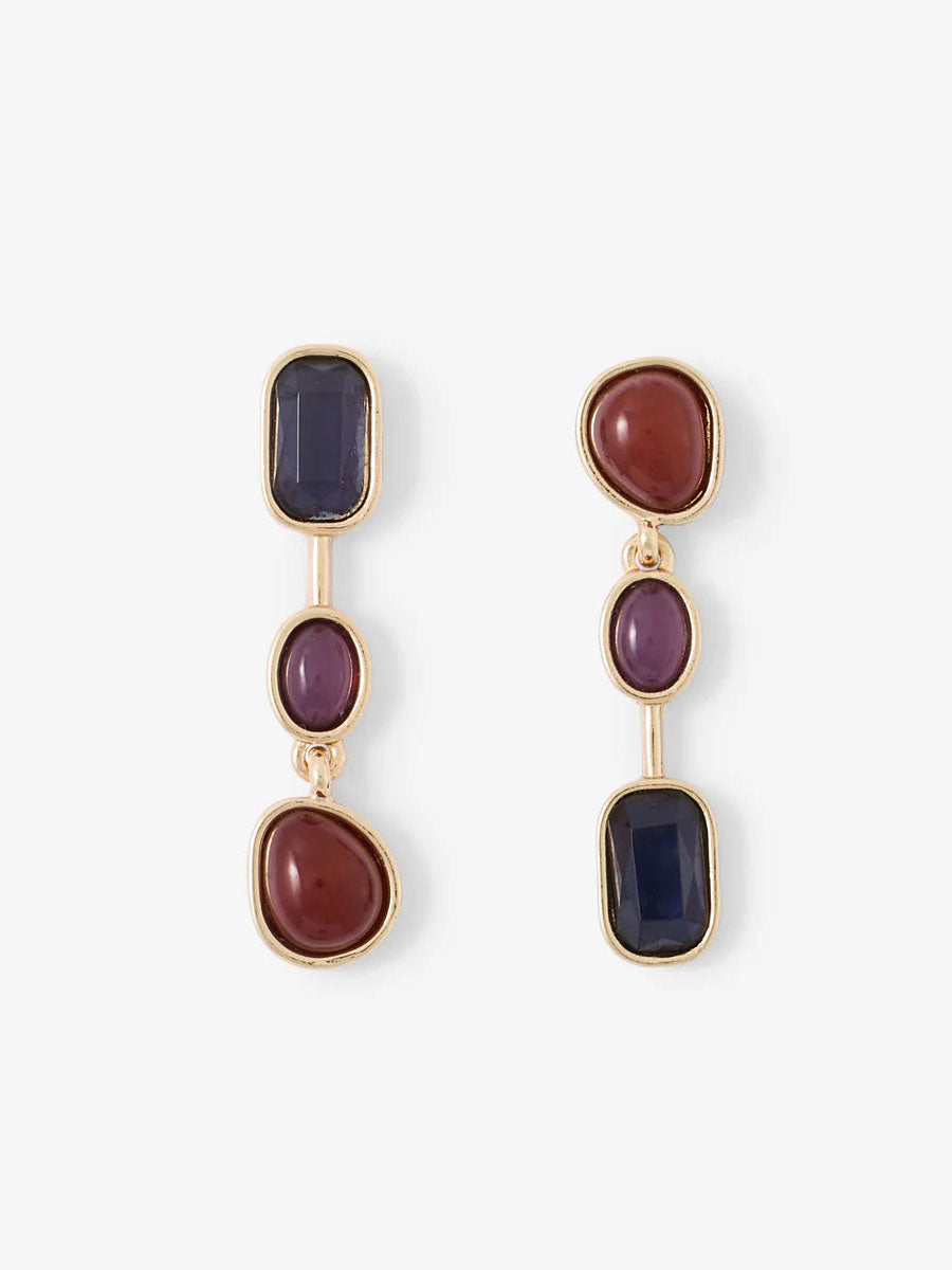 Cabochons Asymmetric Earrings