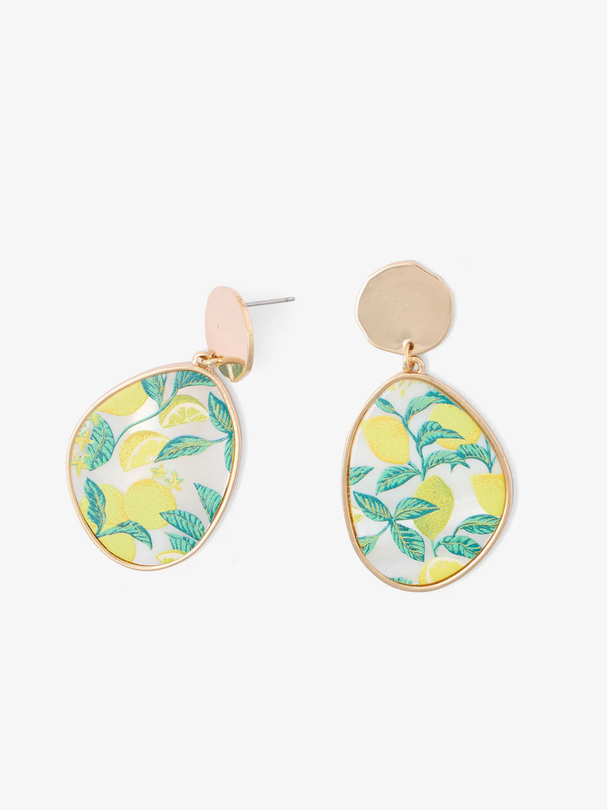 Lemon Printed Mother-Of-Pearl Earrings