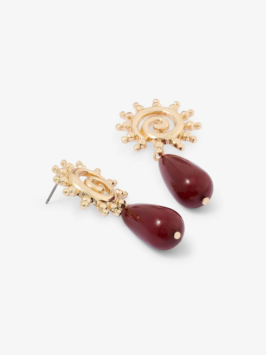 Sun And Pearl Resin Earrings