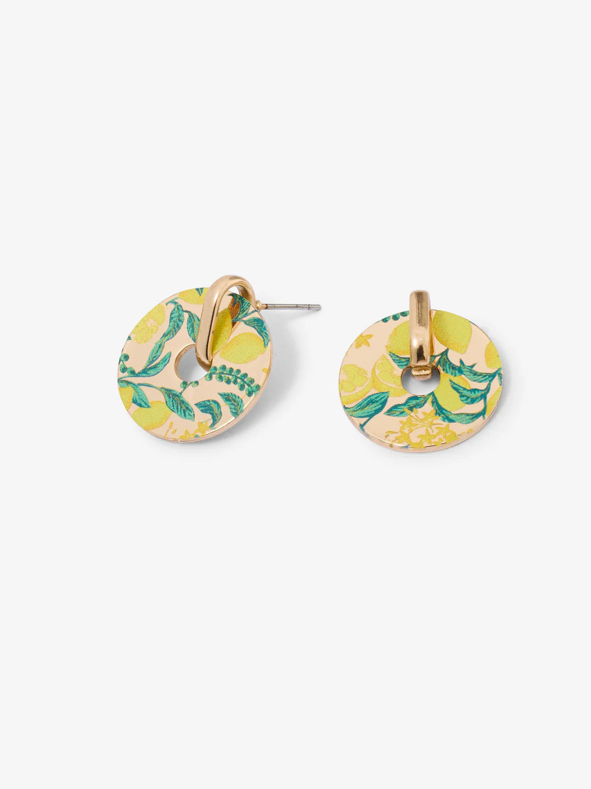 Lemon Print Balagane Round Earrings