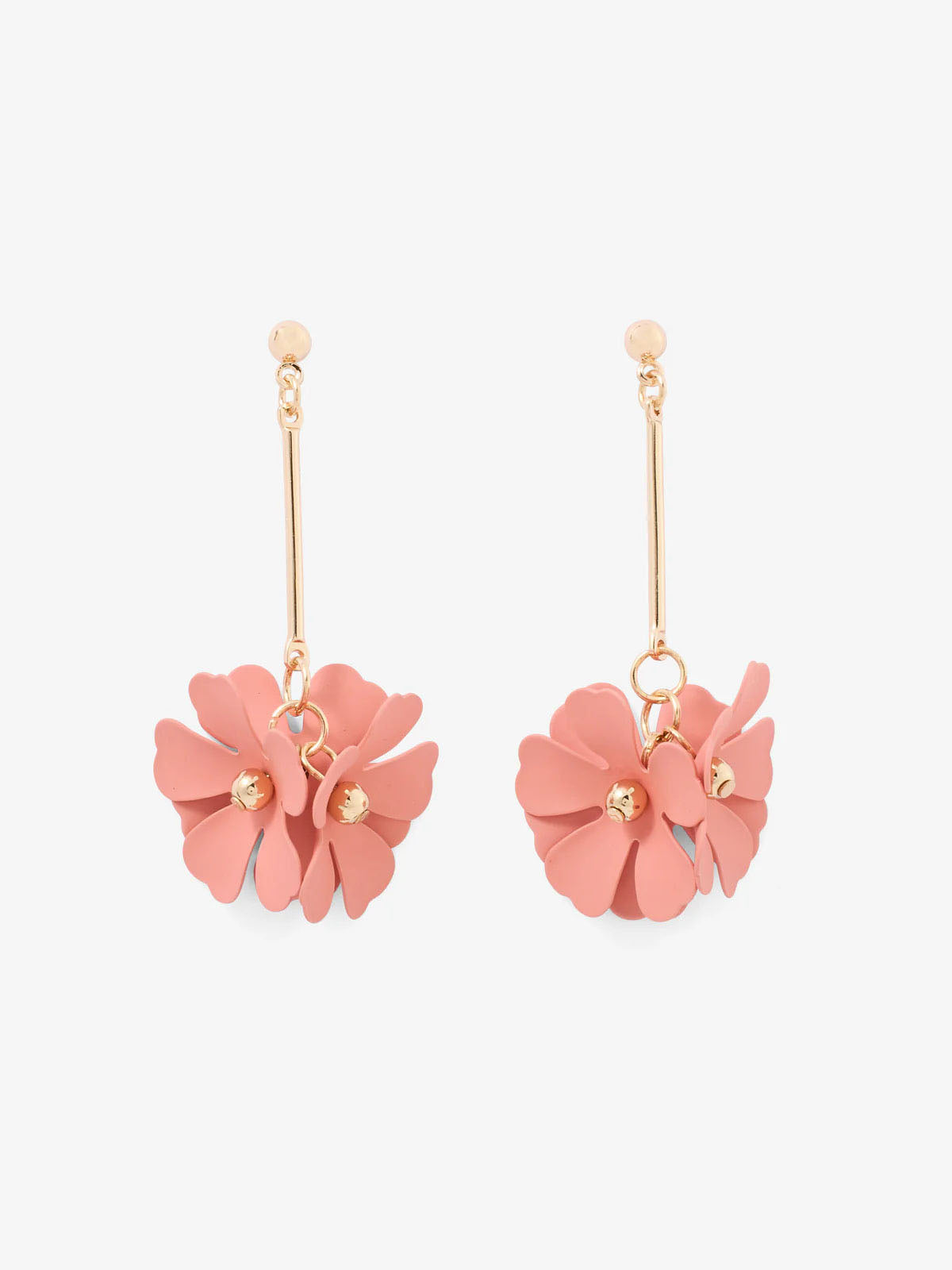 Pink Flower Dangle Earrings
