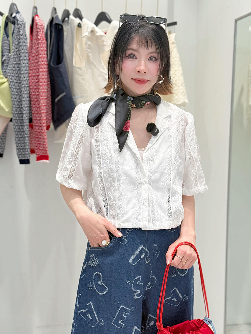 Drawstring Hem Embroidered Jacket