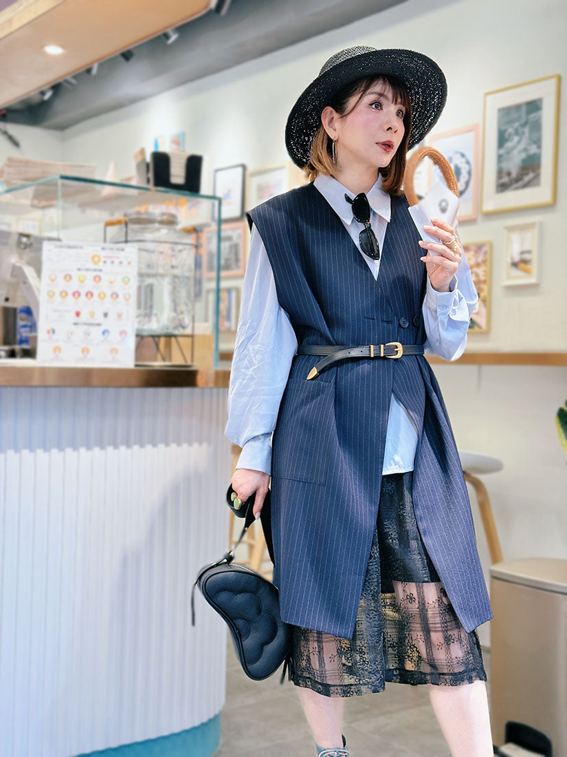 Brushed Metallic Buckle Leather Belt (Display Sale)