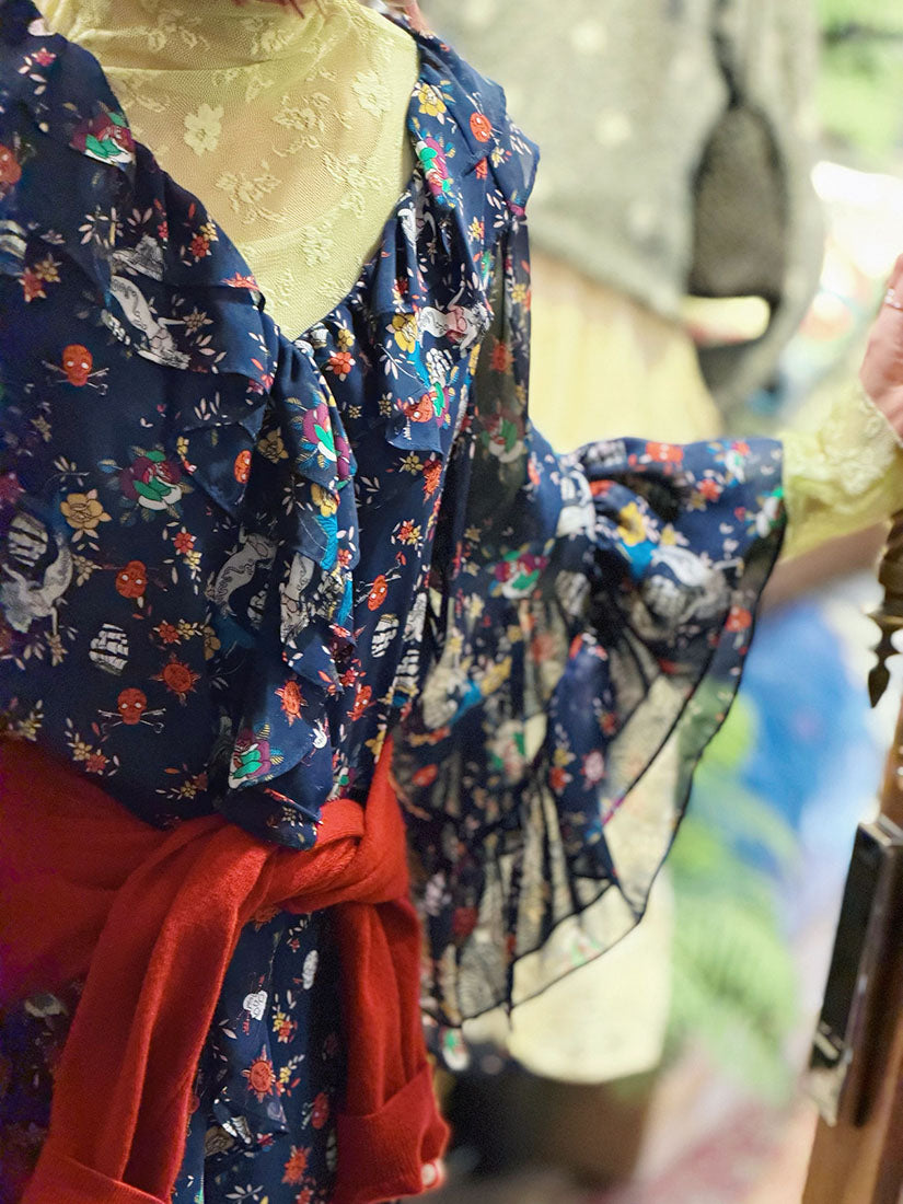 Floral On Stripe Lace Top (4 Colours)