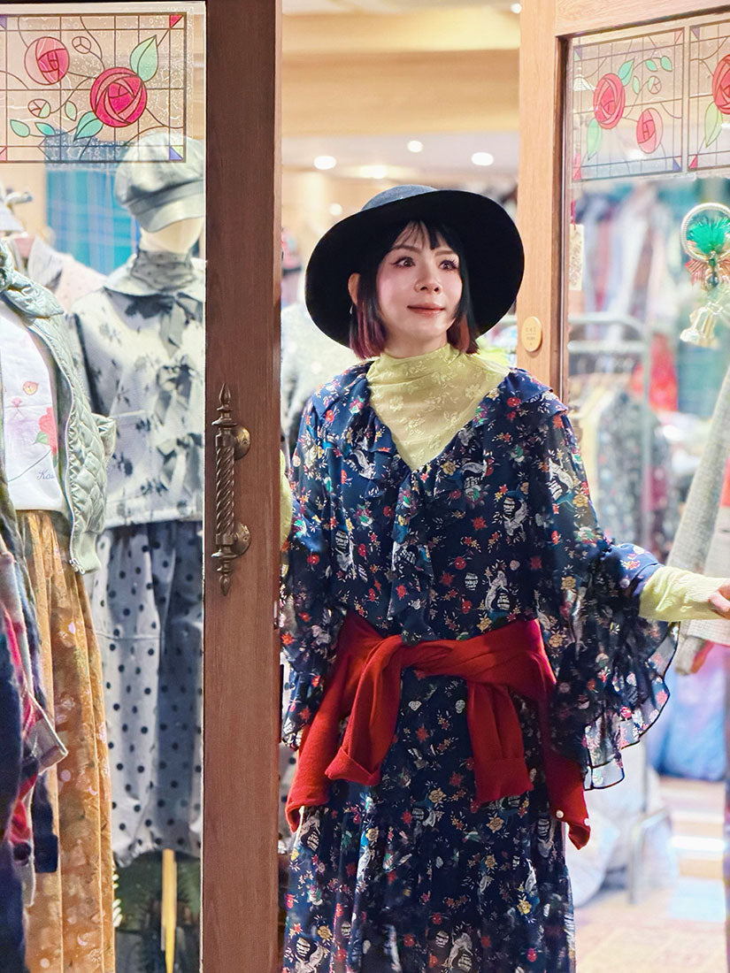 Floral On Stripe Lace Top (4 Colours)