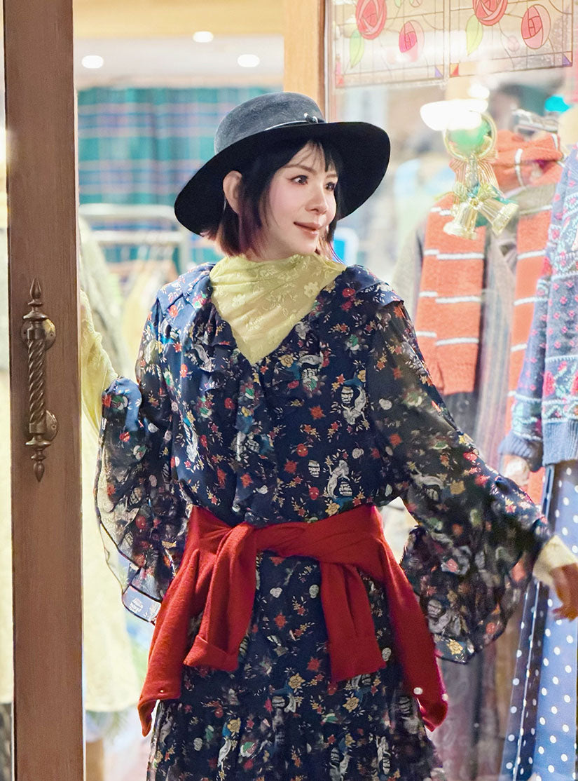 Pirate and Heart Printed Ruffle Dress (2 Colours)