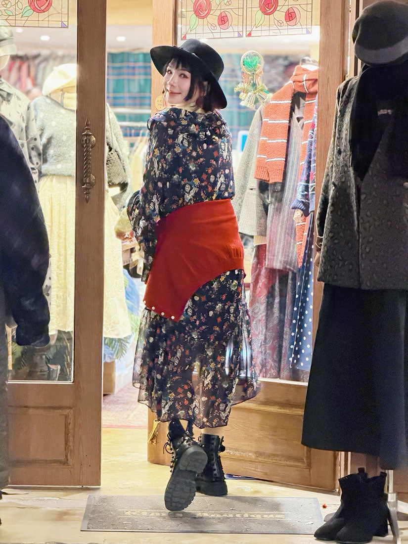 Pirate and Heart Printed Ruffle Dress (2 Colours)