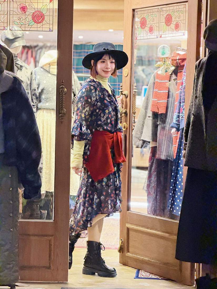 Pirate and Heart Printed Ruffle Dress (2 Colours)