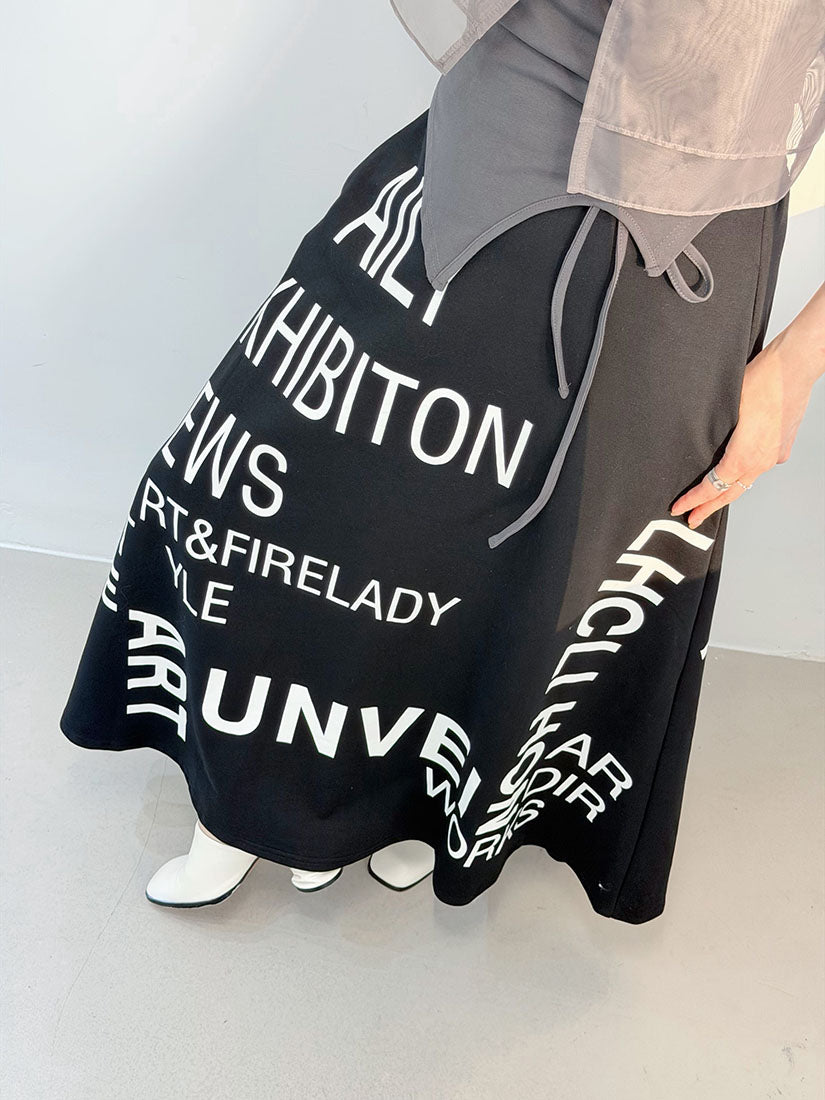 Typography Printed Skirt (2 Colours)