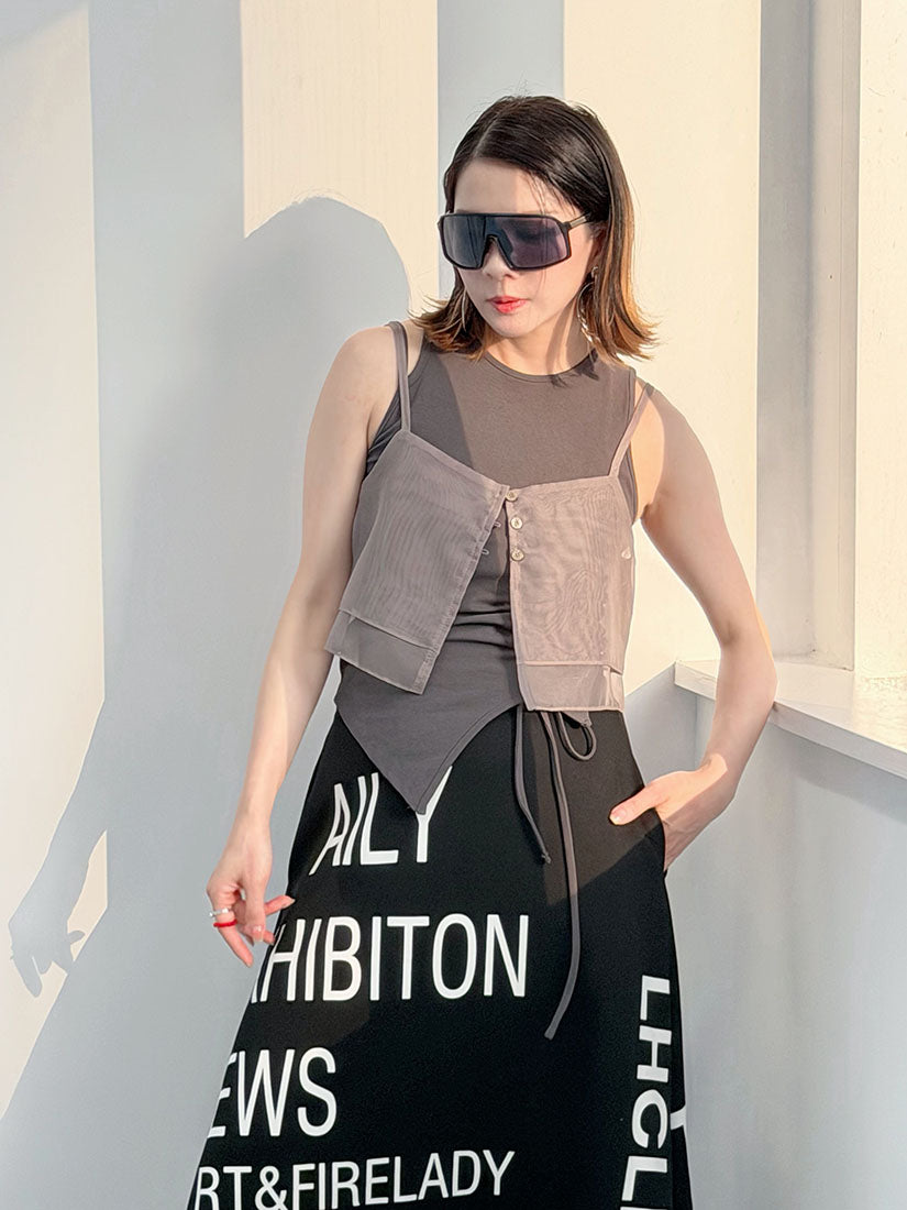 See Through Layered Cover Up Camisole (2 Colours)