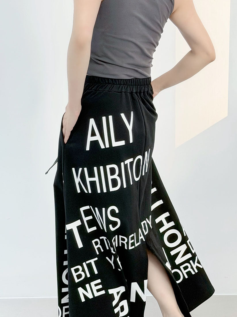 Typography Printed Skirt (2 Colours)