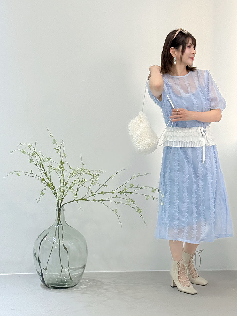 Sheer 3D Floral Dress (2 Colours)