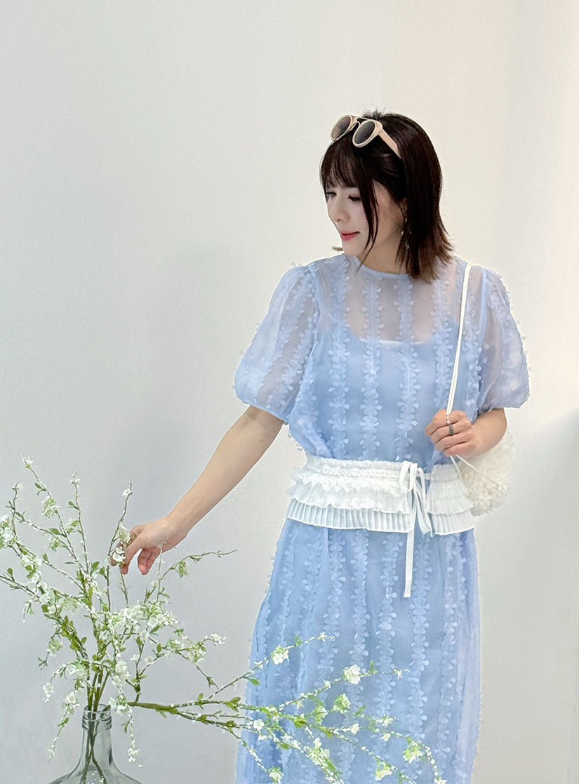 Sheer 3D Floral Dress (2 Colours)