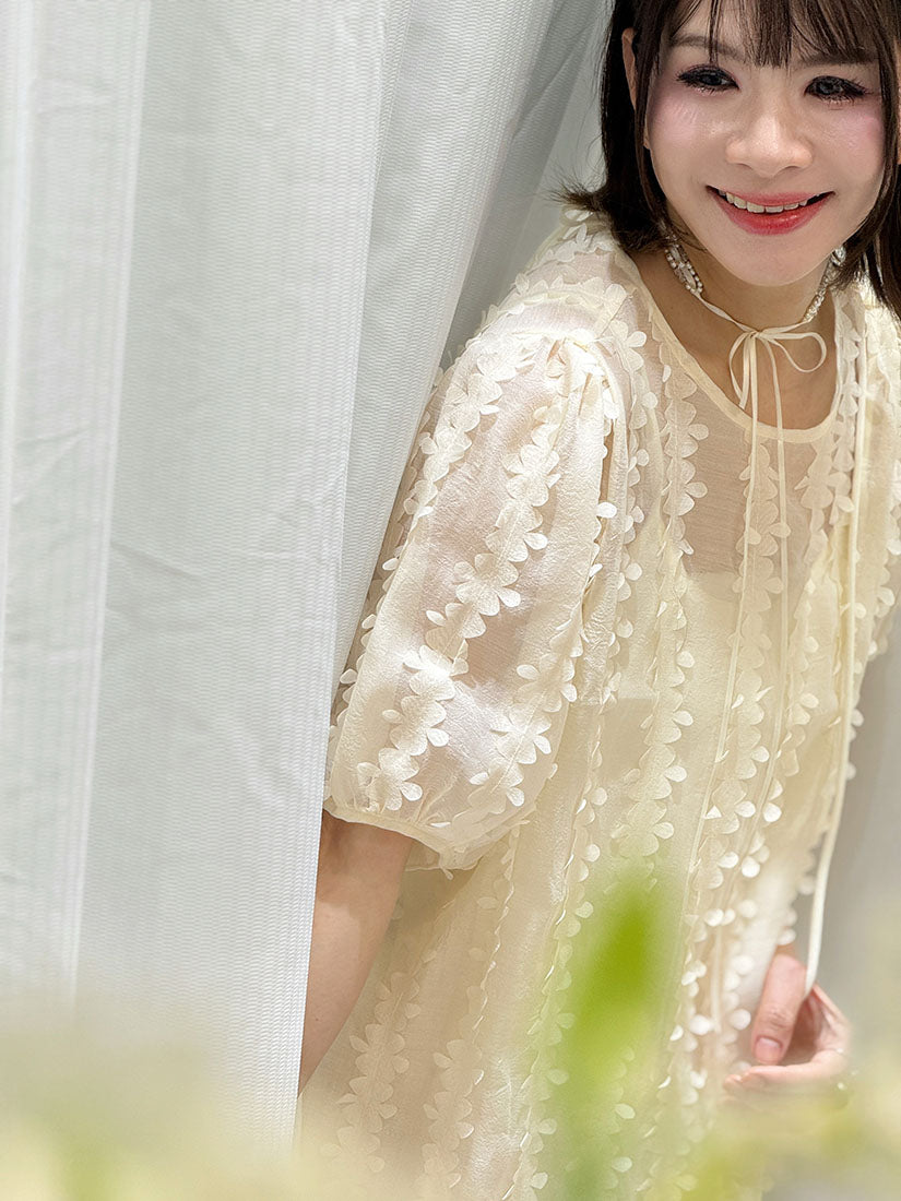 Sheer 3D Floral Dress (2 Colours)