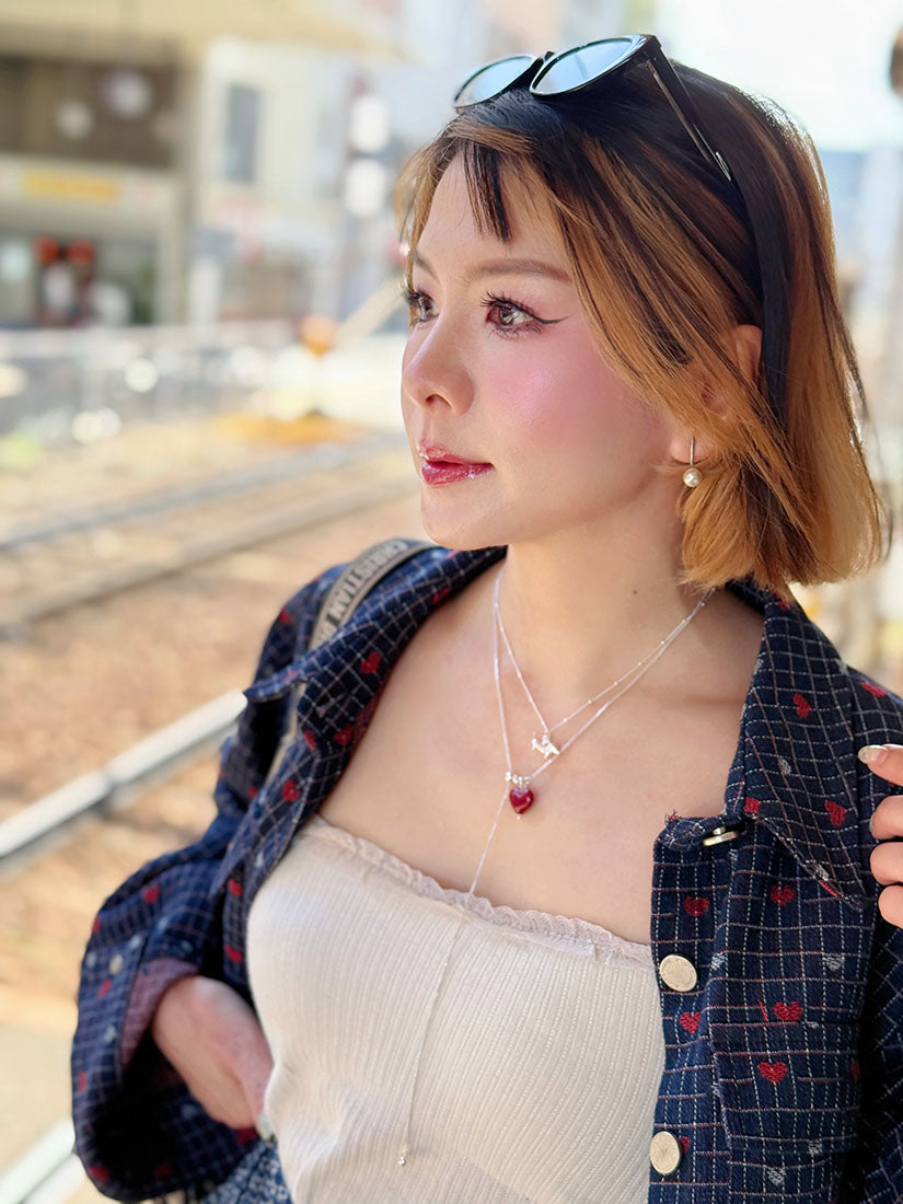 Silver Double Hearts Necklace