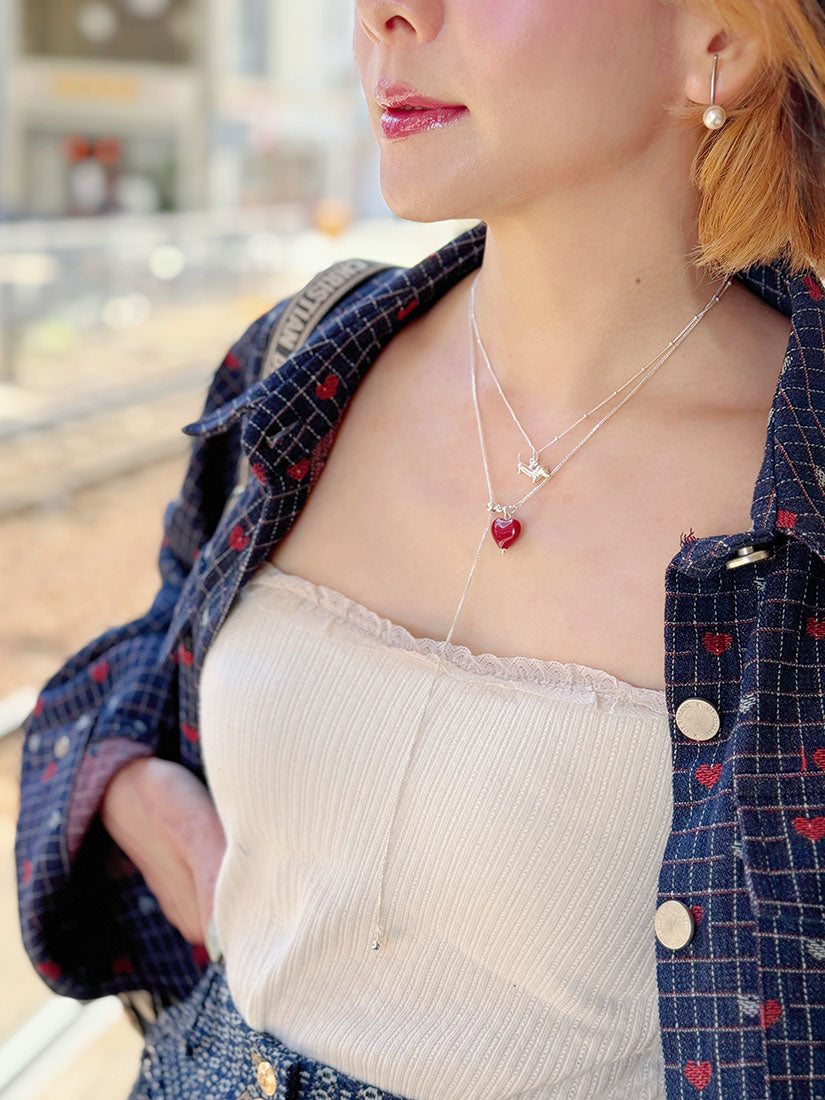 Silver Double Hearts Necklace