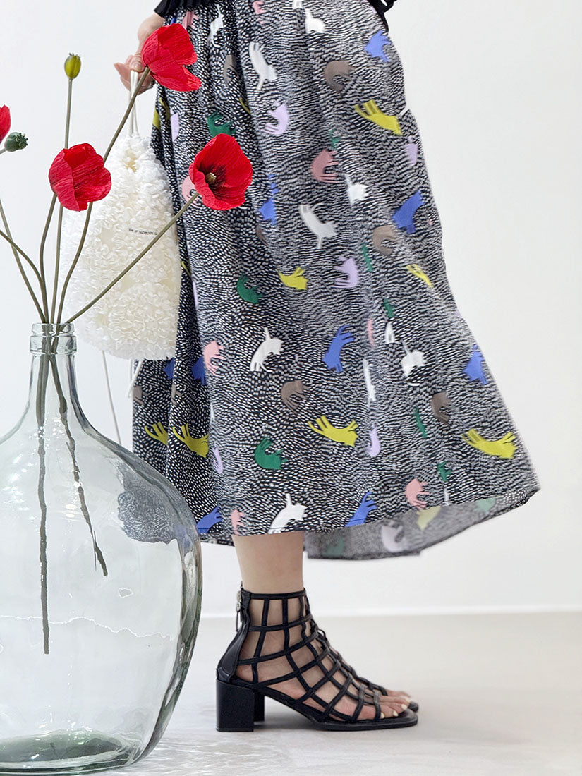 Tie Back Playful Printed Sleeveless Dress (2 Colours)
