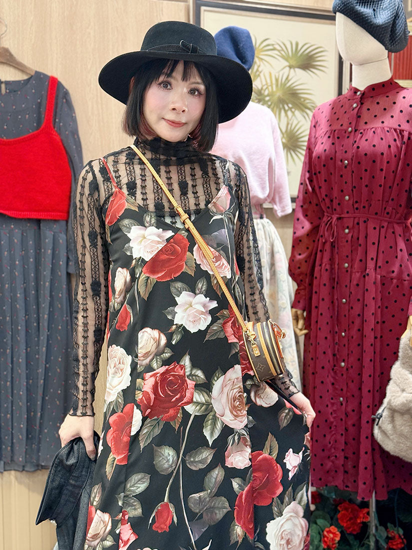 Vintage Rose Printed Slip Dress