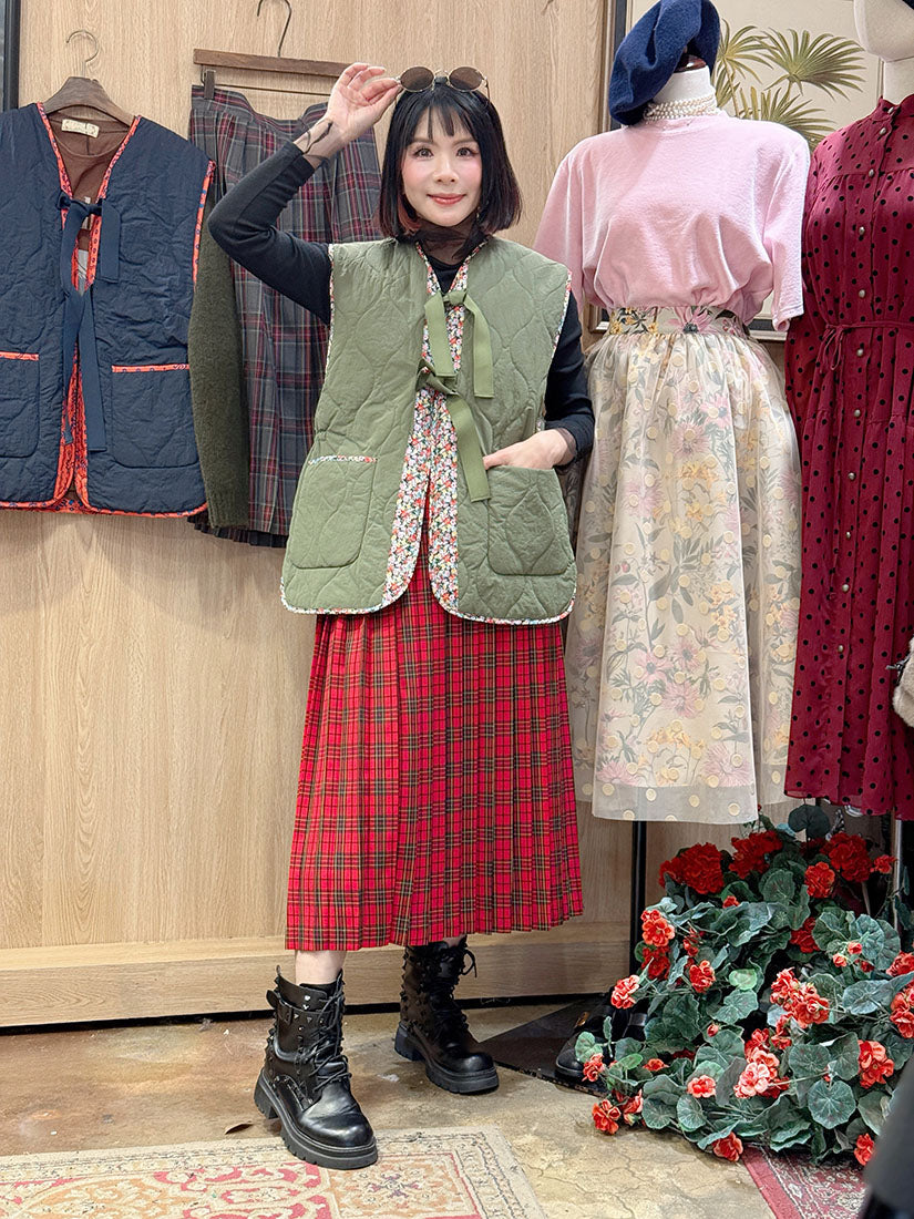 Checker Pleated Skirt (2 Colours)