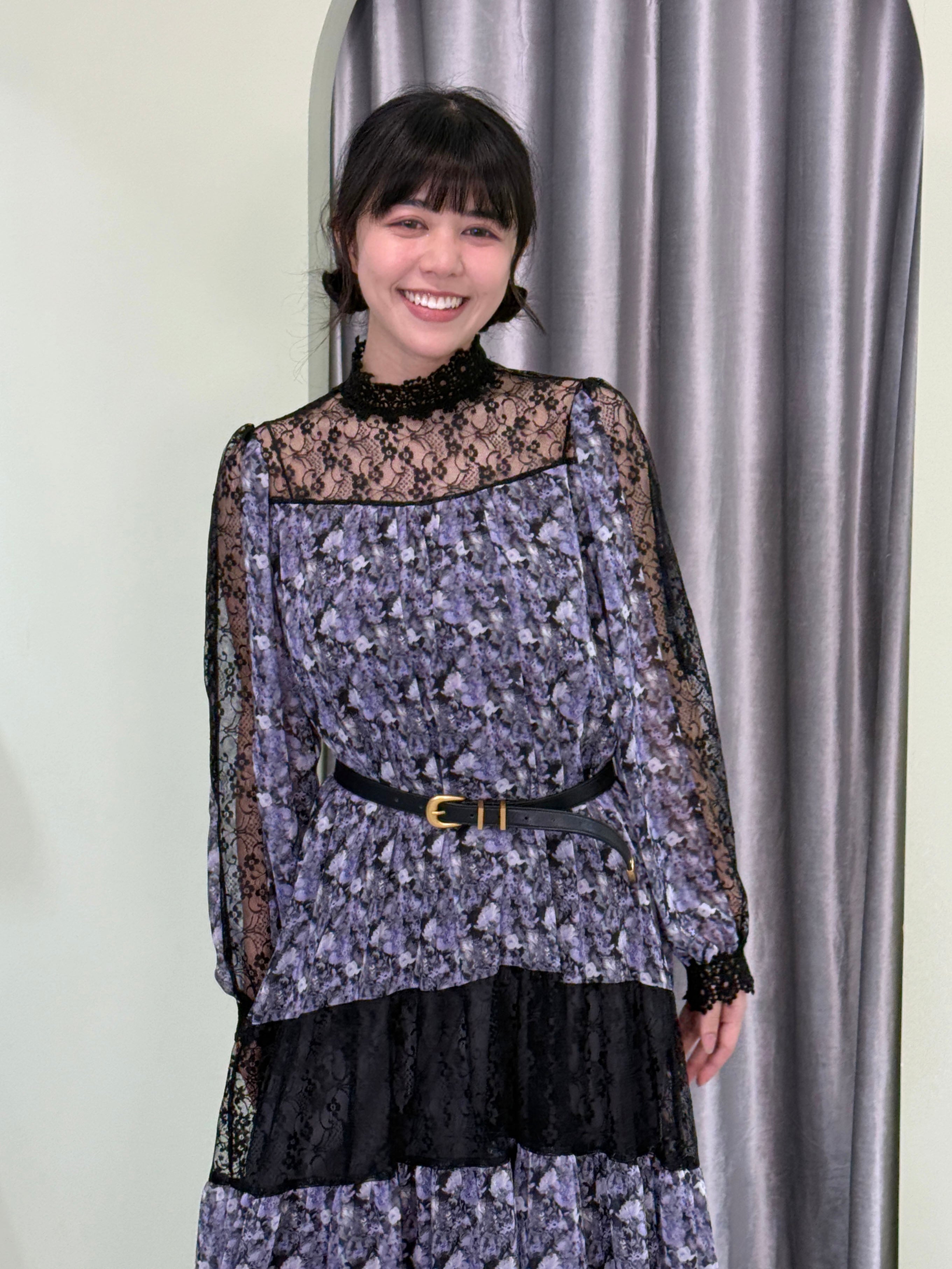 Lace Panel Floral Tiered Dress (2 Colours)