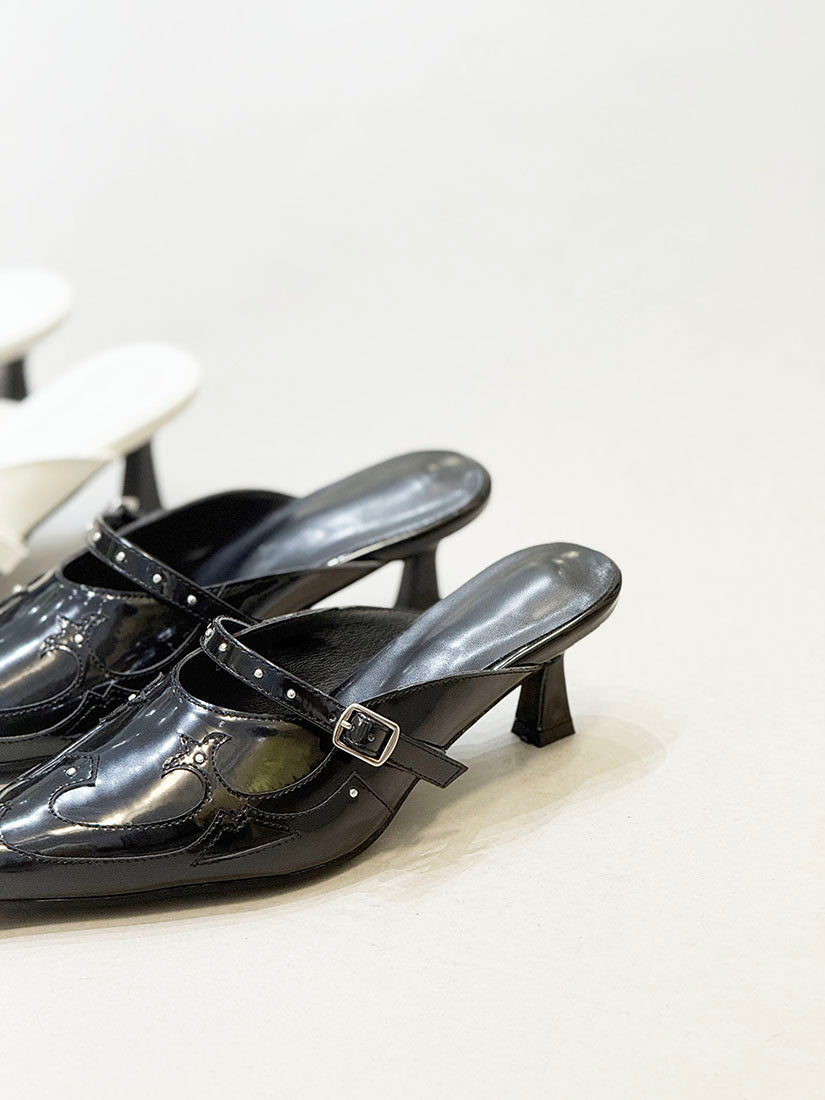Gothic Patent Leather Mules (2 Colours)