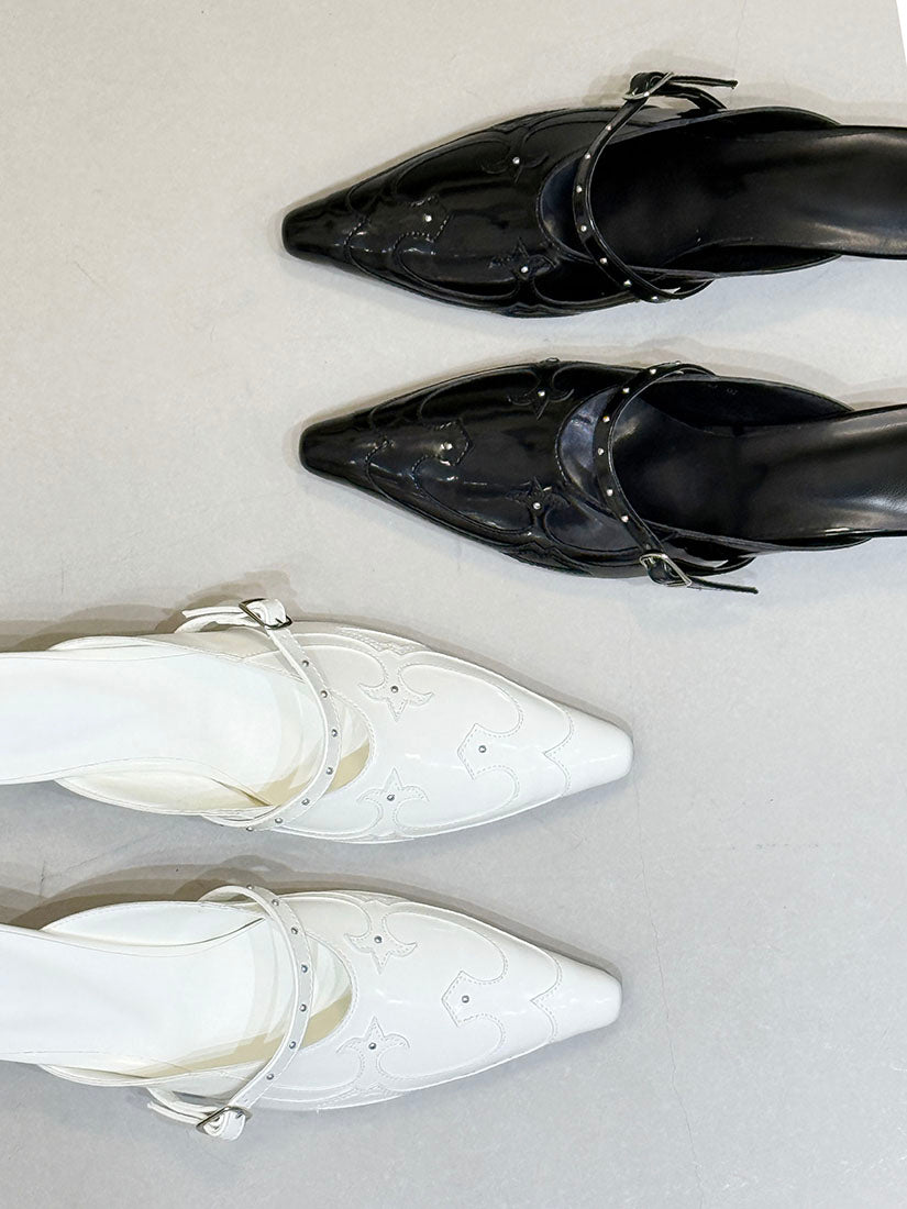 Gothic Patent Leather Mules (Display Sale)