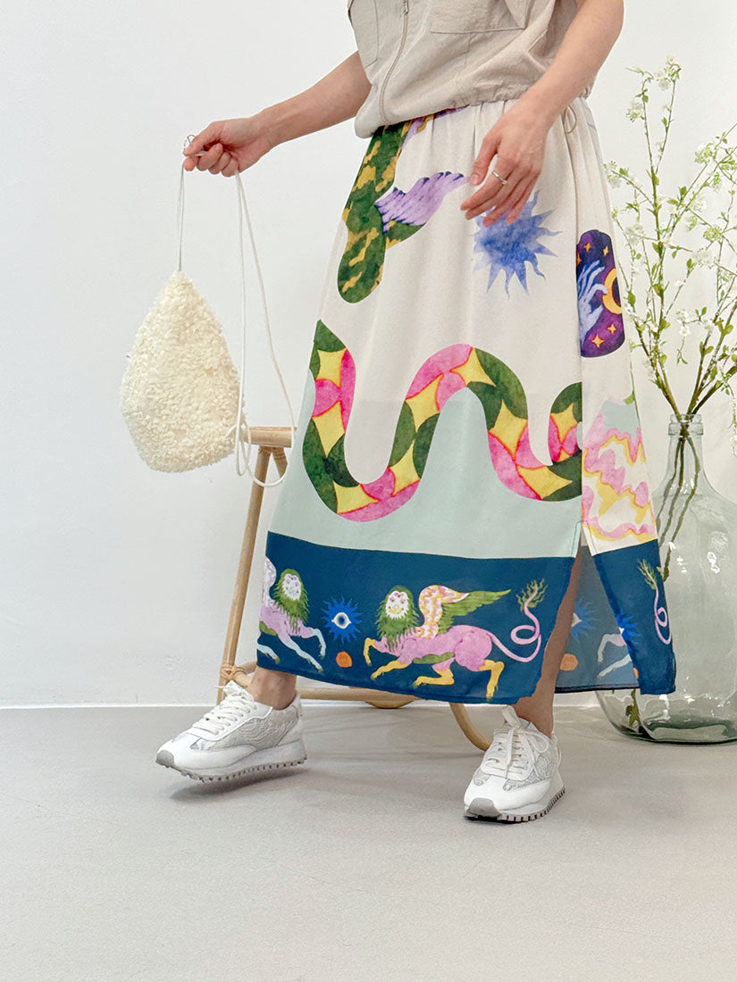 Fanciful Animal Printed Skirt