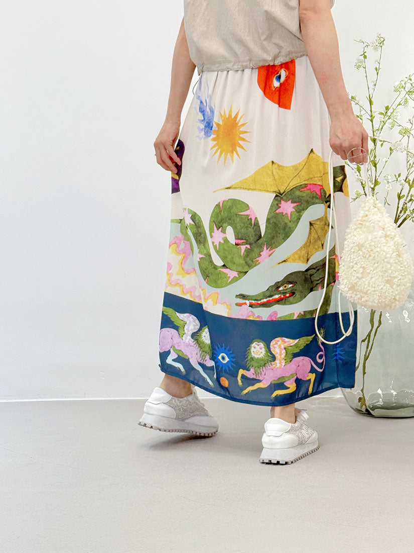 Fanciful Animal Printed Skirt