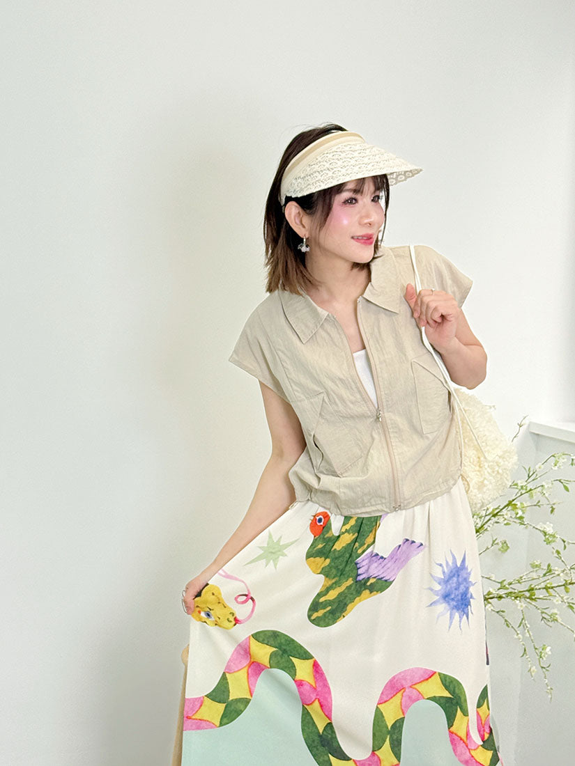 Fanciful Animal Printed Skirt