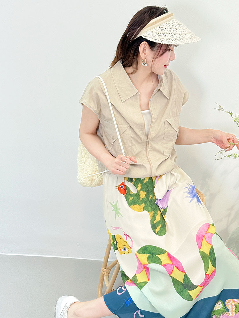 Fanciful Animal Printed Skirt
