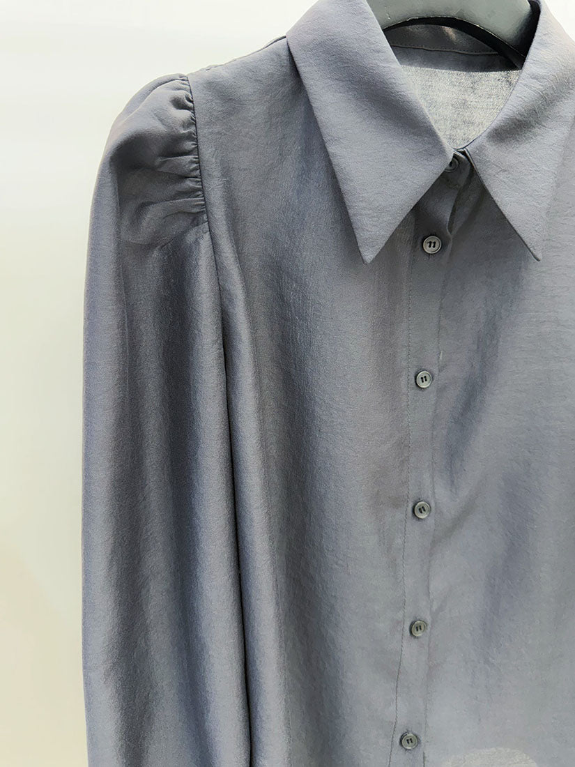 Sheer Puff Sleeve Shirt