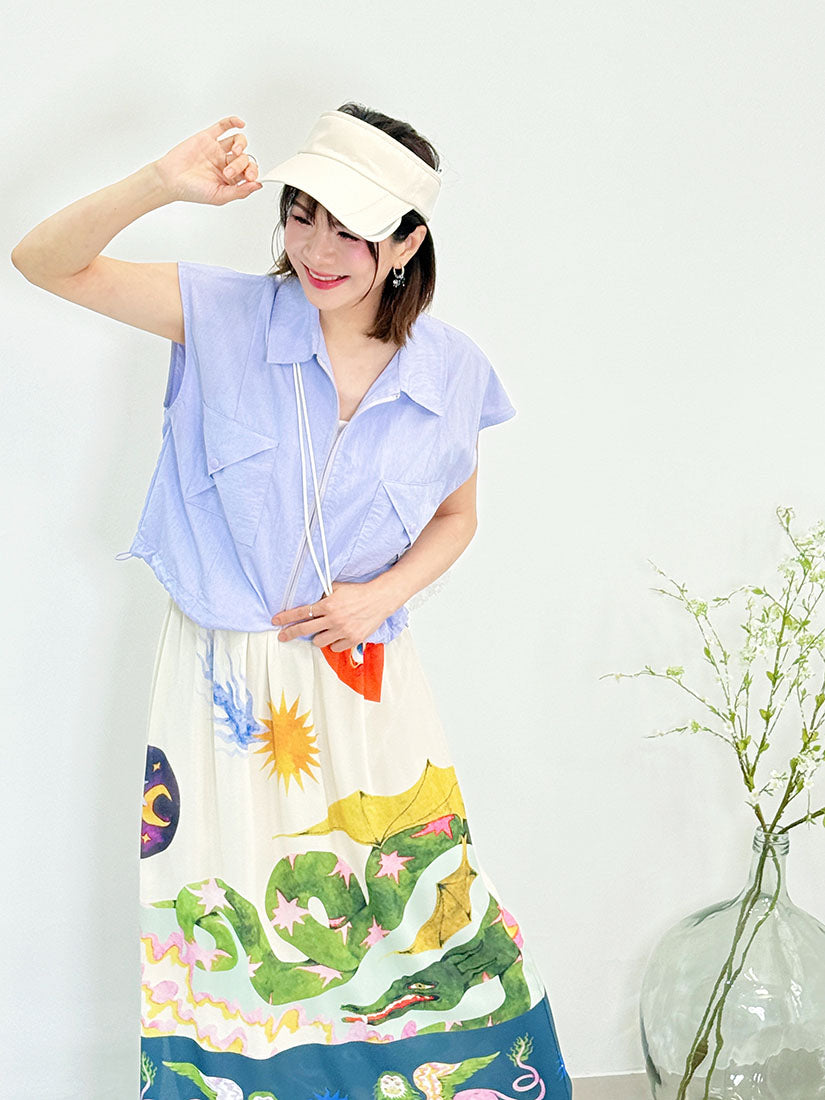 Fanciful Animal Printed Skirt