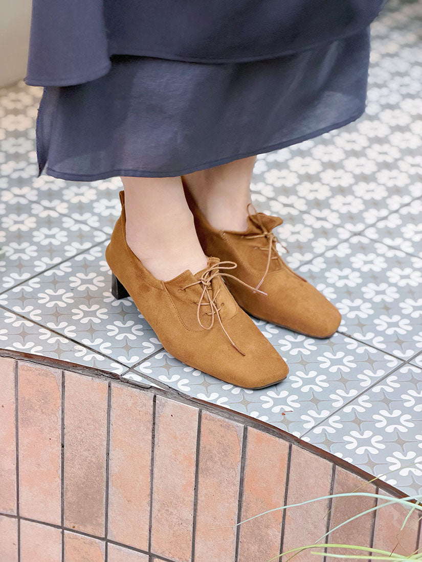 Square Toe Oxford Loafers Pumps (3 Colours)