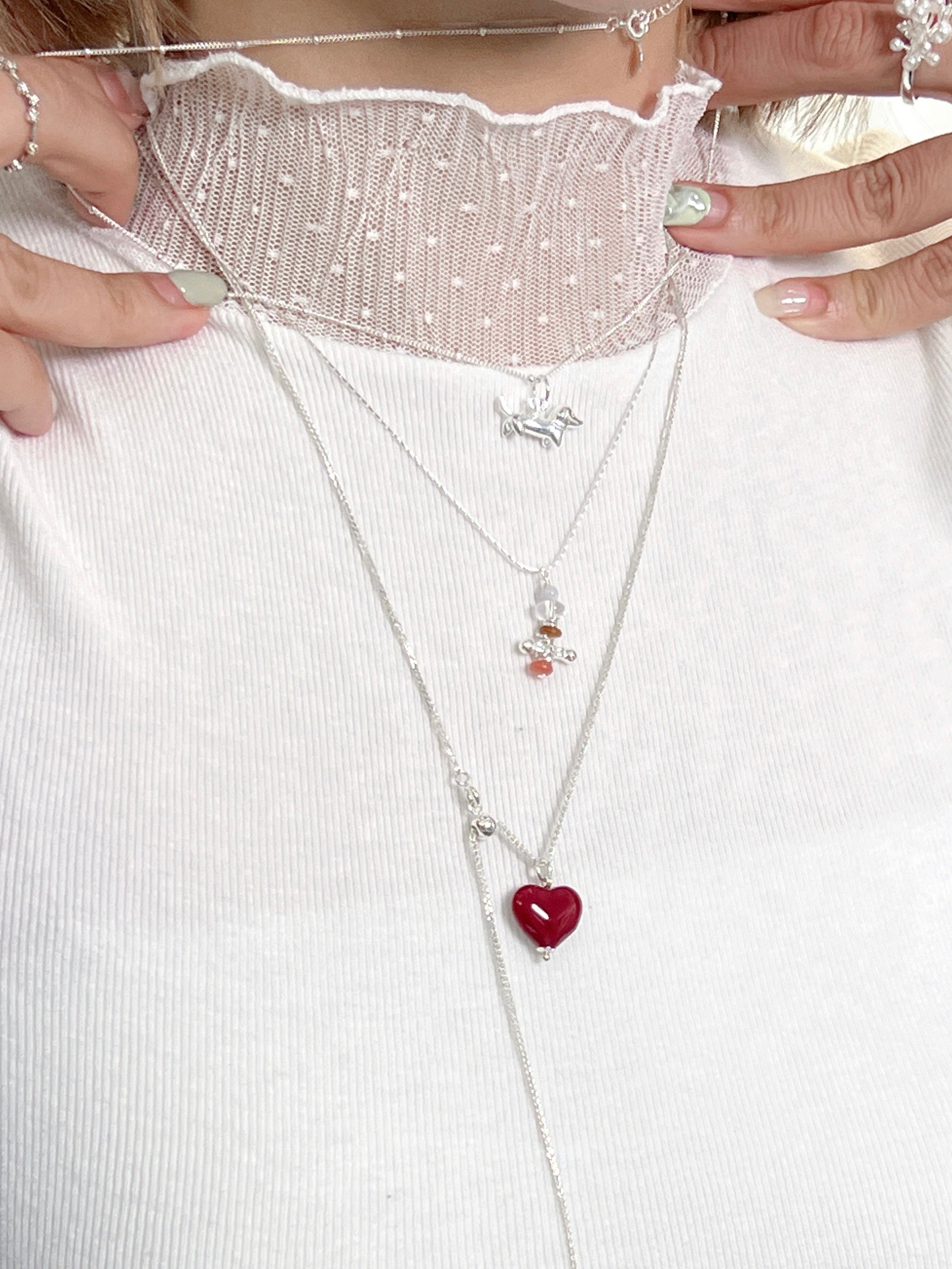 Silver Beads Pendant Necklace