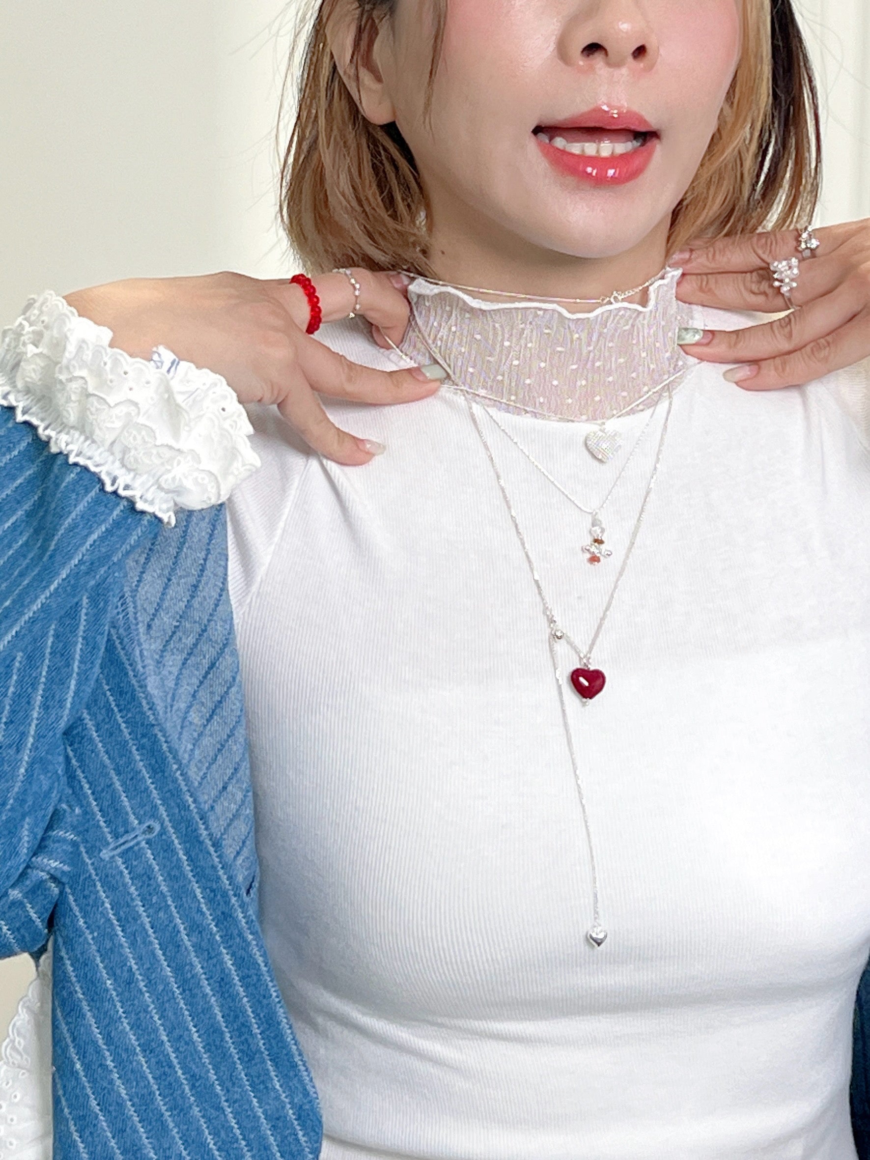 Silver Double Hearts Necklace