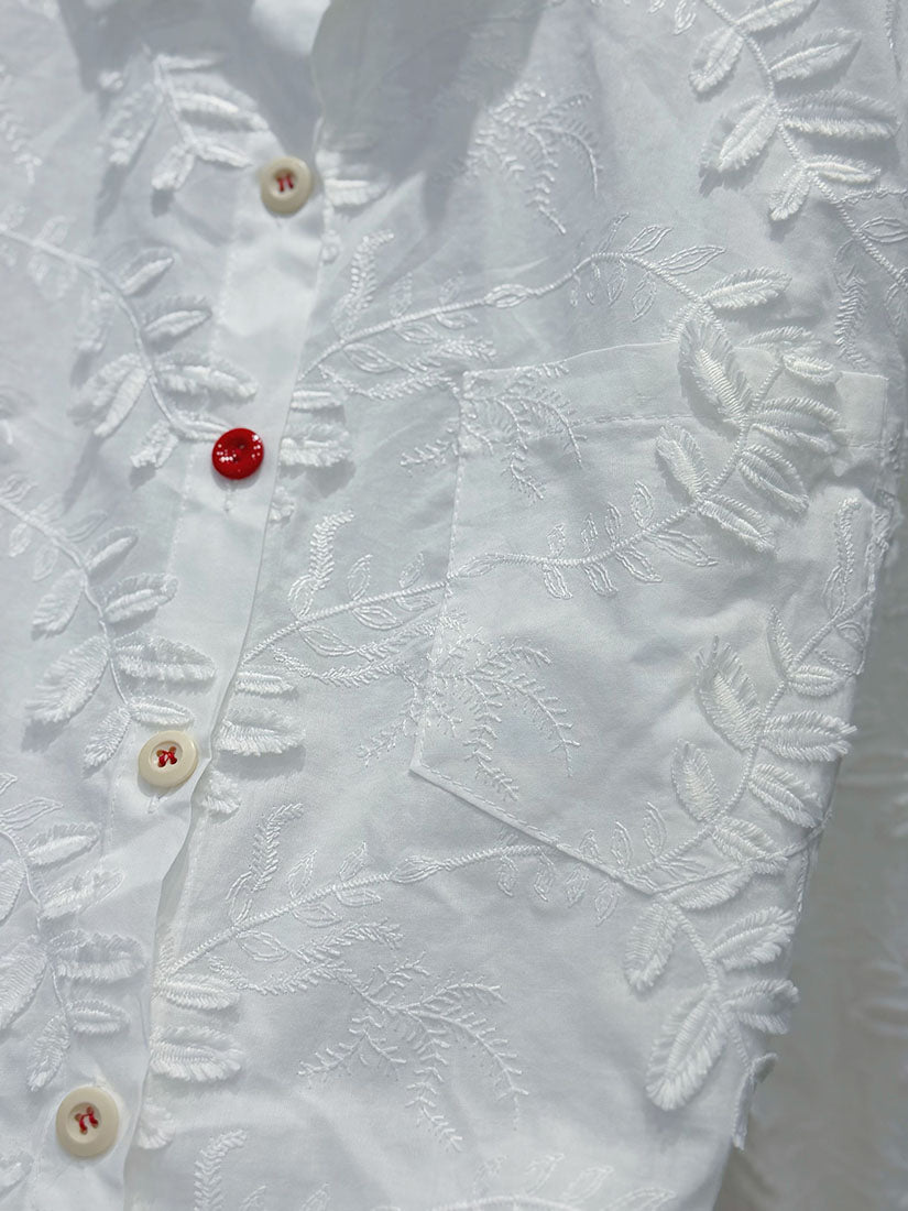 3D Floral Embroidered Shirt