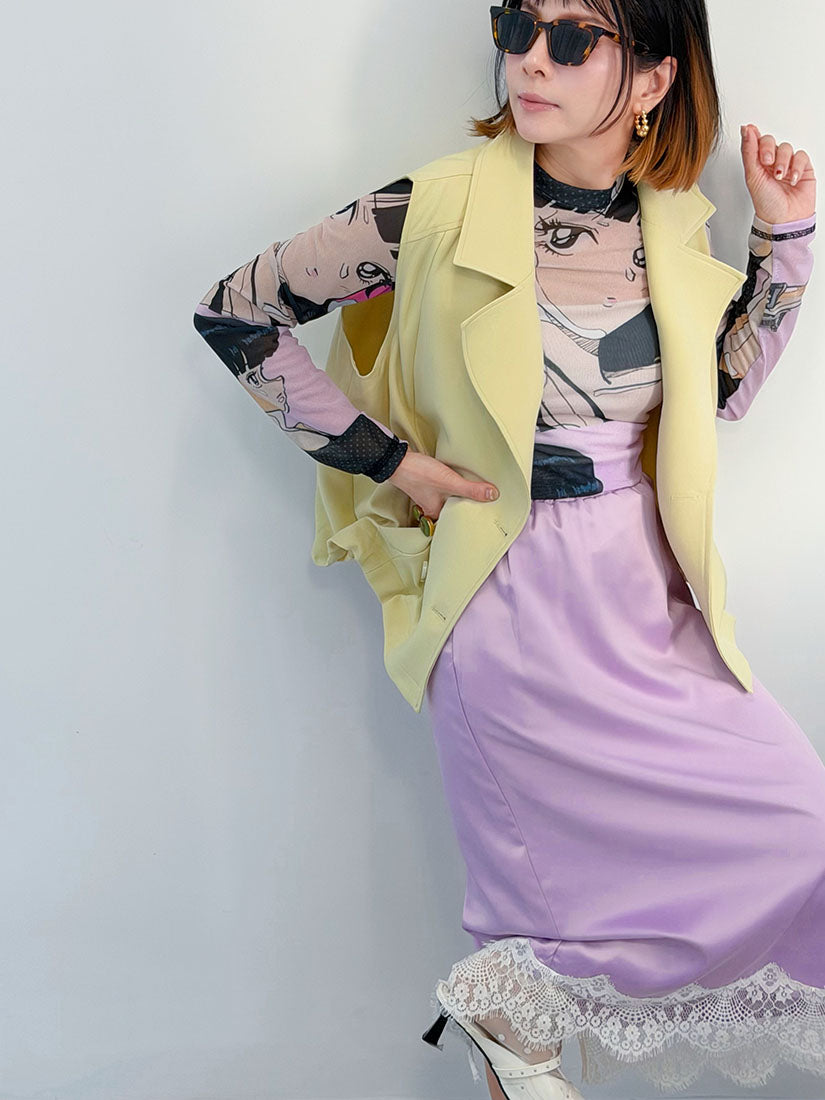 Drawstring Waist Double Breasted Vest Blazer (2 Colours)