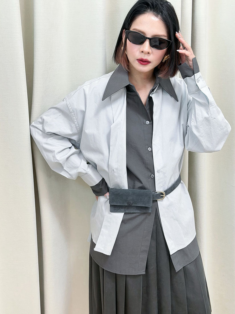 Faux 2 Pieces Shirt (2 Colours)