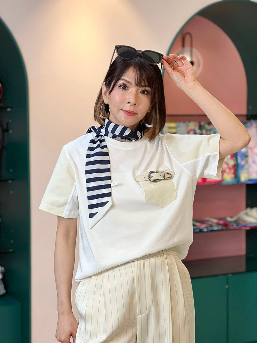 Polka Dot Striped Printed Scarf (2 Colours)