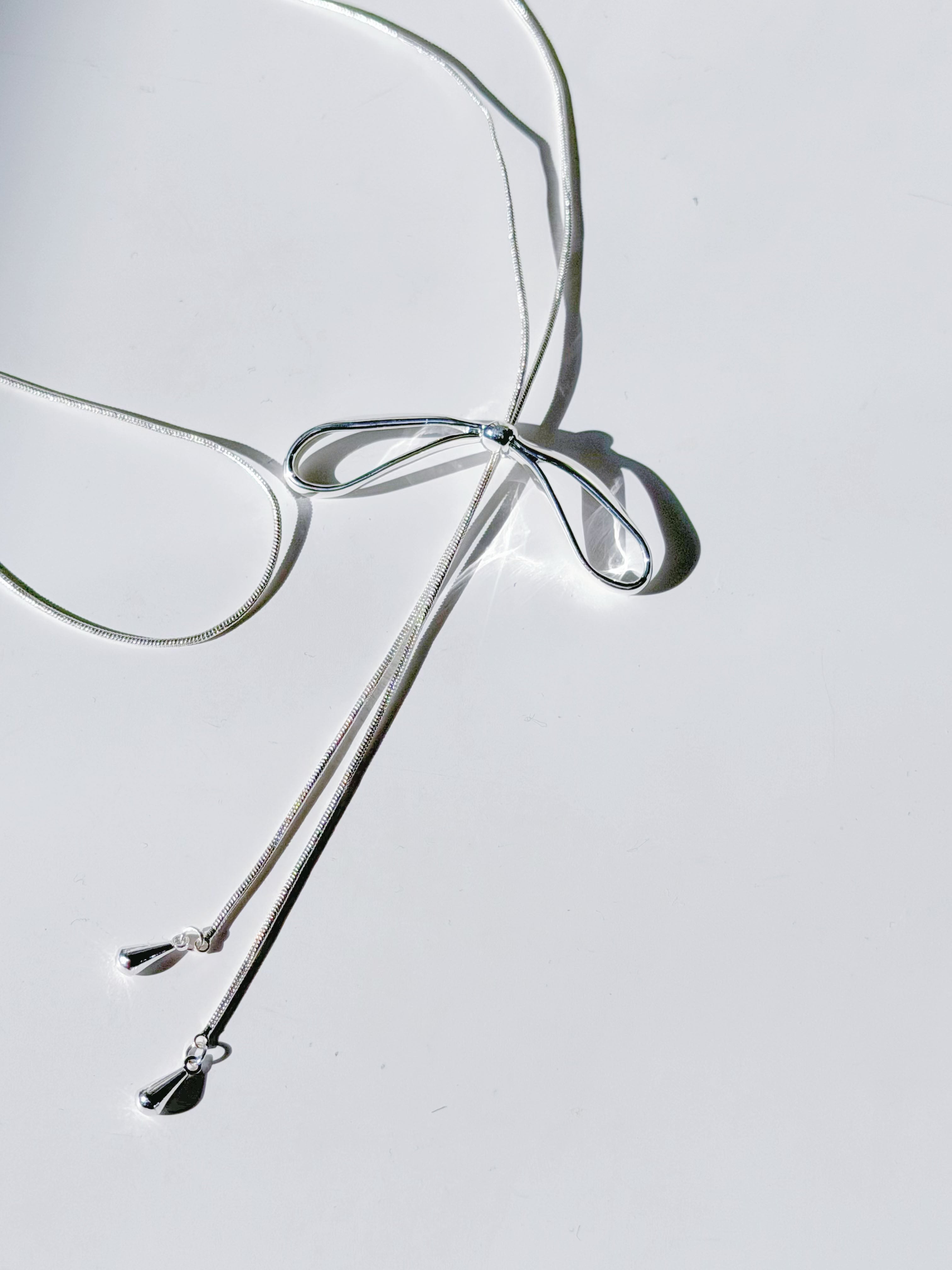 Silver Bow Necklace