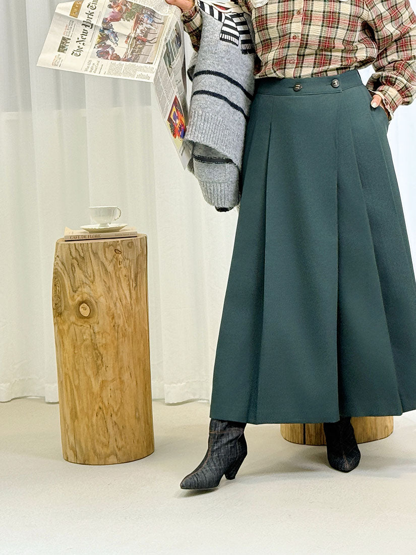 Wrap Front Pleated Culottes (2 Colours)