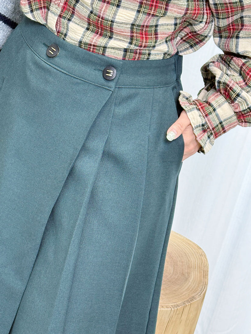 Wrap Front Pleated Culottes (2 Colours)