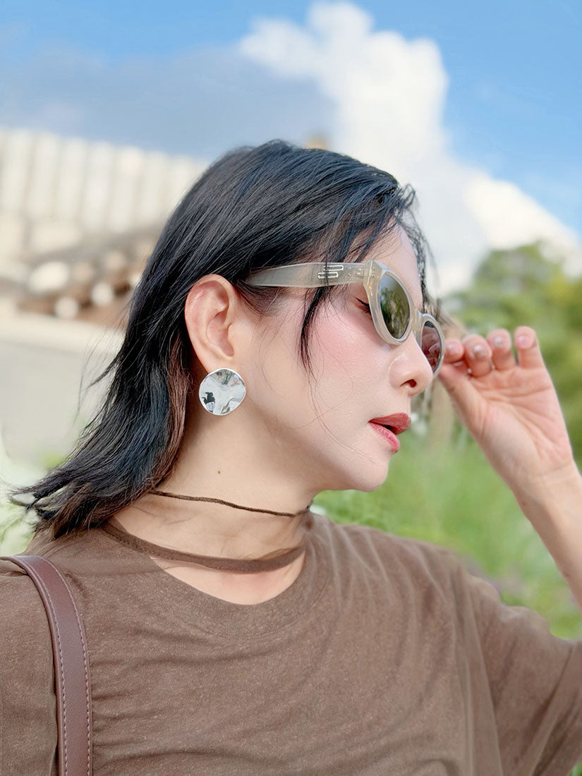 Vintage Silver Disc Earrings