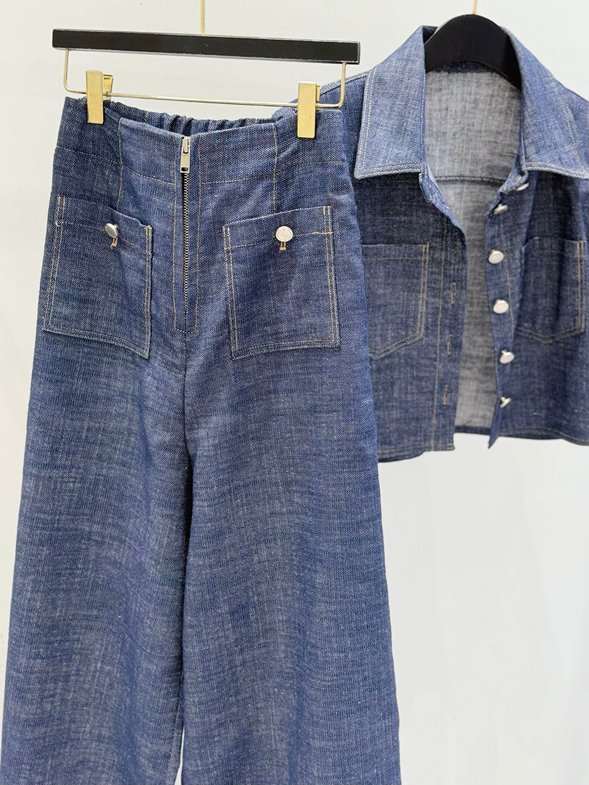 Front Pocket Denim Pants